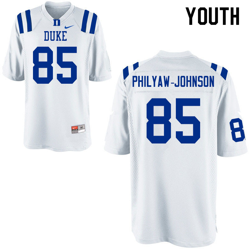 Youth #85 Damond Philyaw-Johnson Duke Blue Devils College Football Jerseys Sale-White